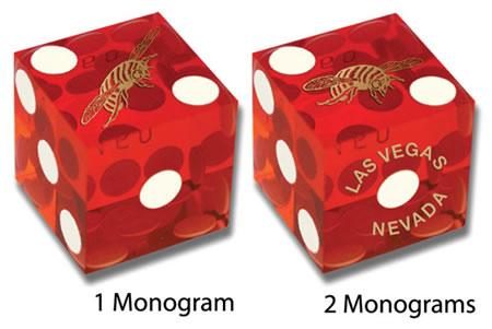 Monogram Dice used in casino games