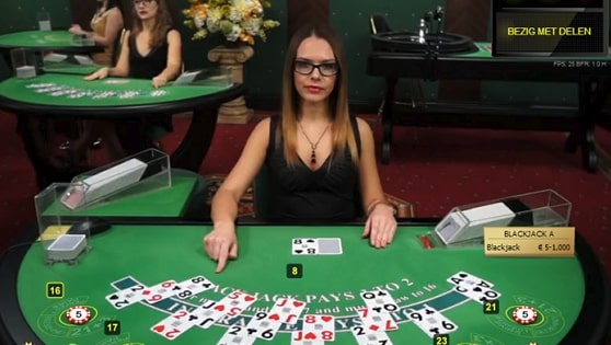 live blackjack table